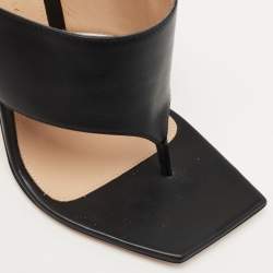 Pre Owned Gianvito Rossi Black Leather Slides Size 38