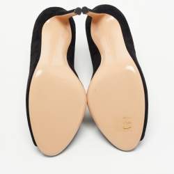 Pre Owned Gianvito Rossi Black Suede Vamp Booties Size 39