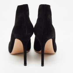 Pre Owned Gianvito Rossi Black Suede Vamp Booties Size 39