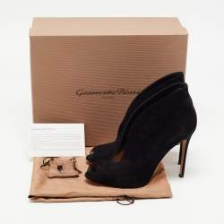 Pre Owned Gianvito Rossi Black Suede Vamp Booties Size 39