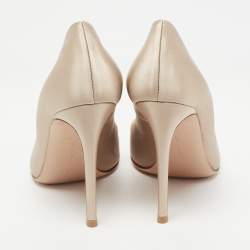 Pre Owned Gianvito Rossi Beige Satin Gianvito 105 Pumps Size 39.5