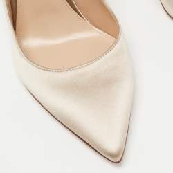 Pre Owned Gianvito Rossi Beige Satin Gianvito 105 Pumps Size 39.5