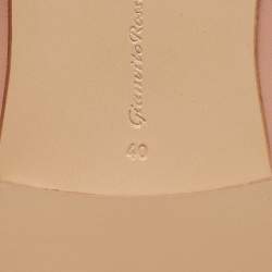 Pre Owned Gianvito Rossi Pink Leather Monza Braided Loafers Size 40