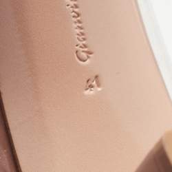 Pre Owned Gianvito Rossi Brown Leather and PVC Plexi Block Heel Pumps Size 41