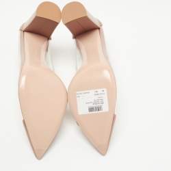 Pre Owned Gianvito Rossi Brown Leather and PVC Plexi Block Heel Pumps Size 41