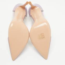 Pre Owned Gianvito Rossi Purple Leather and PVC Plexi Pumps Size 37.5