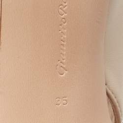 Pre Owned Gianvito Rossi Beige Leather Lace Up Pumps Size 35