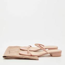 Pre Owned Gianvito Rossi  Blush Pink Leather Slide Sandals Size 40.5