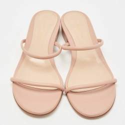 Pre Owned Gianvito Rossi  Blush Pink Leather Slide Sandals Size 40.5