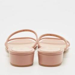 Pre Owned Gianvito Rossi  Blush Pink Leather Slide Sandals Size 40.5