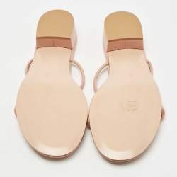 Pre Owned Gianvito Rossi  Blush Pink Leather Slide Sandals Size 40.5