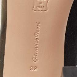 Pre Owned Gianvito Rossi Black Suede and PVC Plexi Platform Pumps Size 39