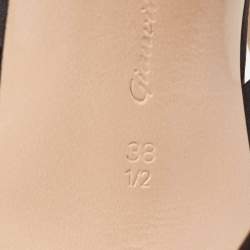 Pre Owned Gianvito Rossi Black Satin Strappy Slide Sandals Size 38.5