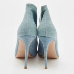 Pre Owned Gianvito Rossi Blue Denim Vamp Booties Size 41