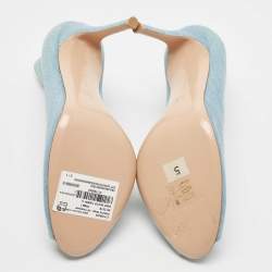 Pre Owned Gianvito Rossi Blue Denim Vamp Booties Size 41