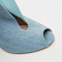 Pre Owned Gianvito Rossi Blue Denim Vamp Booties Size 41