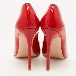 Pre Owned Gianvito Red Patent Leather Pointed Toe Pumps Size 38