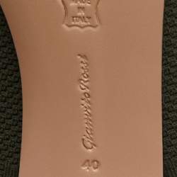 Pre Owned Gianvito Rossi Army Green Knit Fabric Vires Peep Toe Booties Size 40