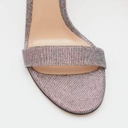 Pre Owned Gianvito Rossi Multicolor Lurex Fabric Portofino Ankle Cuff Sandals Size 38.5