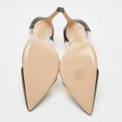 Pre Owned Gianvito Rossi Black Leather and PVC Plexi Pumps Size 39