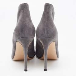 Pre Owned Gianvito Rossi Grey Suede Vamp Boots Size 38.5