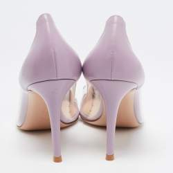 Pre Owned Gianvito Rossi Purple Leather and PVC Plexi Pumps Size 40