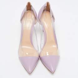Pre Owned Gianvito Rossi Purple Leather and PVC Plexi Pumps Size 40