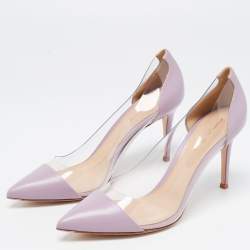 Pre Owned Gianvito Rossi Purple Leather and PVC Plexi Pumps Size 40