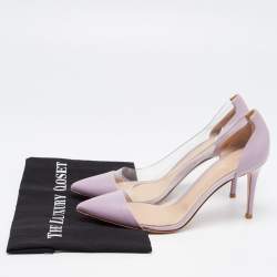 Pre Owned Gianvito Rossi Purple Leather and PVC Plexi Pumps Size 40