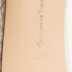 Pre Owned Gianvito Rossi Two Tone Python and PVC Plexi Pumps Size 38.5