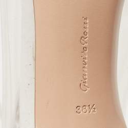 Pre Owned Gianvito Rossi White Leather and PVC Icon Ankle Booties Size 38.5