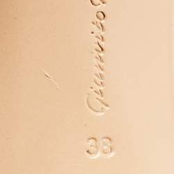 Pre Owned Gianvito Rossi Black Leather and PVC Ankle Cuff Sandals Size 38