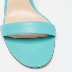 Pre Owned Gianvito Rossi Blue Leather Ankle Strap Sandals Size 39.5