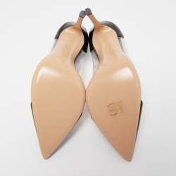 Pre Owned Gianvito Rossi Black Leather and PVC Plexi Pumps Size 39