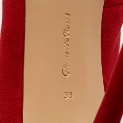 Pre Owned Gianvito Rossi Red Suede Vamp Pumps Size 38