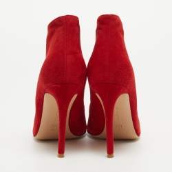 Pre Owned Gianvito Rossi Red Suede Vamp Pumps Size 38