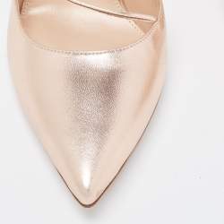 Pre Owned Gianvito Rossi Gold Leather Irene Pumps Size 39.5