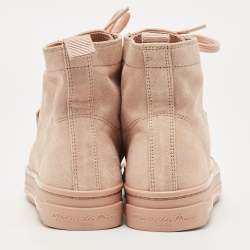 Pre Owned Gianvito Rossi Pink Suede High Top Sneakers Size 36.5