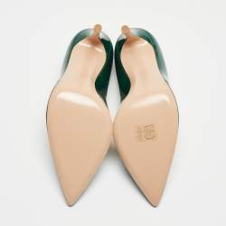 Pre Owned Gianvito Rossi Dark Green Patent Leather Pointed Toe Pumps Size 38