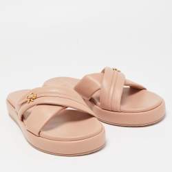 Pre Owned Gianvito Rossi Beige Leather Alima Sandals Size 40