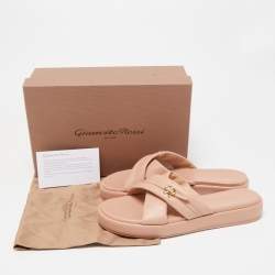 Pre Owned Gianvito Rossi Beige Leather Alima Sandals Size 40