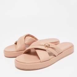 Pre Owned Gianvito Rossi Beige Leather Alima Sandals Size 40