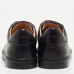 Gianvito Rossi Black Leather Low Top Sneakers Size 38.5 