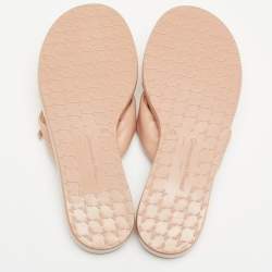 Gianvito Rossi Beige Leather Alima  Flat Slides Size 37.5
