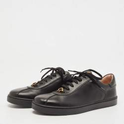Pre Owned Gianvito Rossi Black Leather Low Top Sneakers Size 39