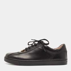 Pre Owned Gianvito Rossi Black Leather Low Top Sneakers Size 39