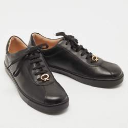Pre Owned Gianvito Rossi Black Leather Low Top Sneakers Size 39
