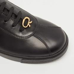 Pre Owned Gianvito Rossi Black Leather Low Top Sneakers Size 39