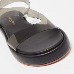 Pre Owned Gianvito Rossi Black PVC Metropolis Sandals Size 36