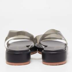 Pre Owned Gianvito Rossi Black PVC Metropolis Sandals Size 36